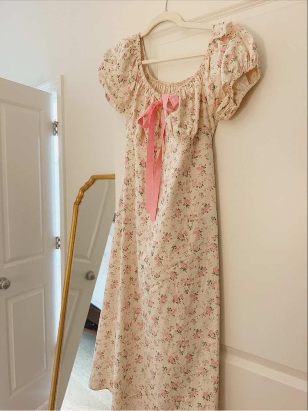 Nothing Fits But Floral Off the Shoulder Midi